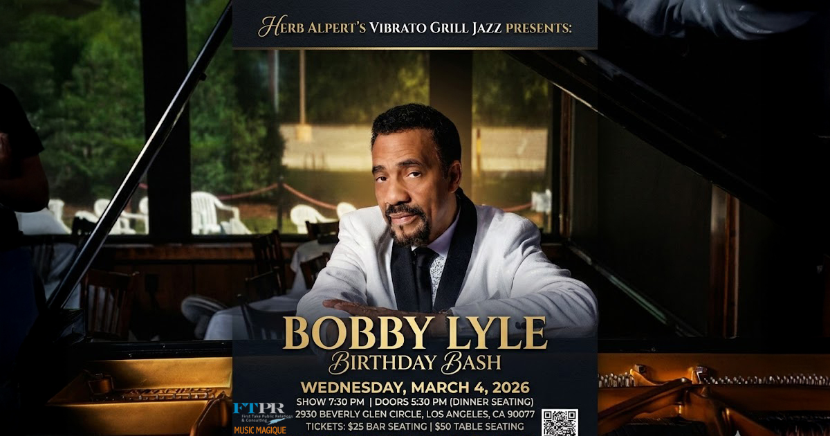 firsttakepr's tweet photo. Today's the day, March 4th, 2026, to see Piano Maestro Bobby Lyle and his all-star band at Vibrato Grill Jazz. Don't miss this incredible birthday celebration! #bobbylyleinconcert #vibratosgrilljazz  #birthdaybash #firsttakepr #musicmagique https://t.co/aPZ9Vs9SKw