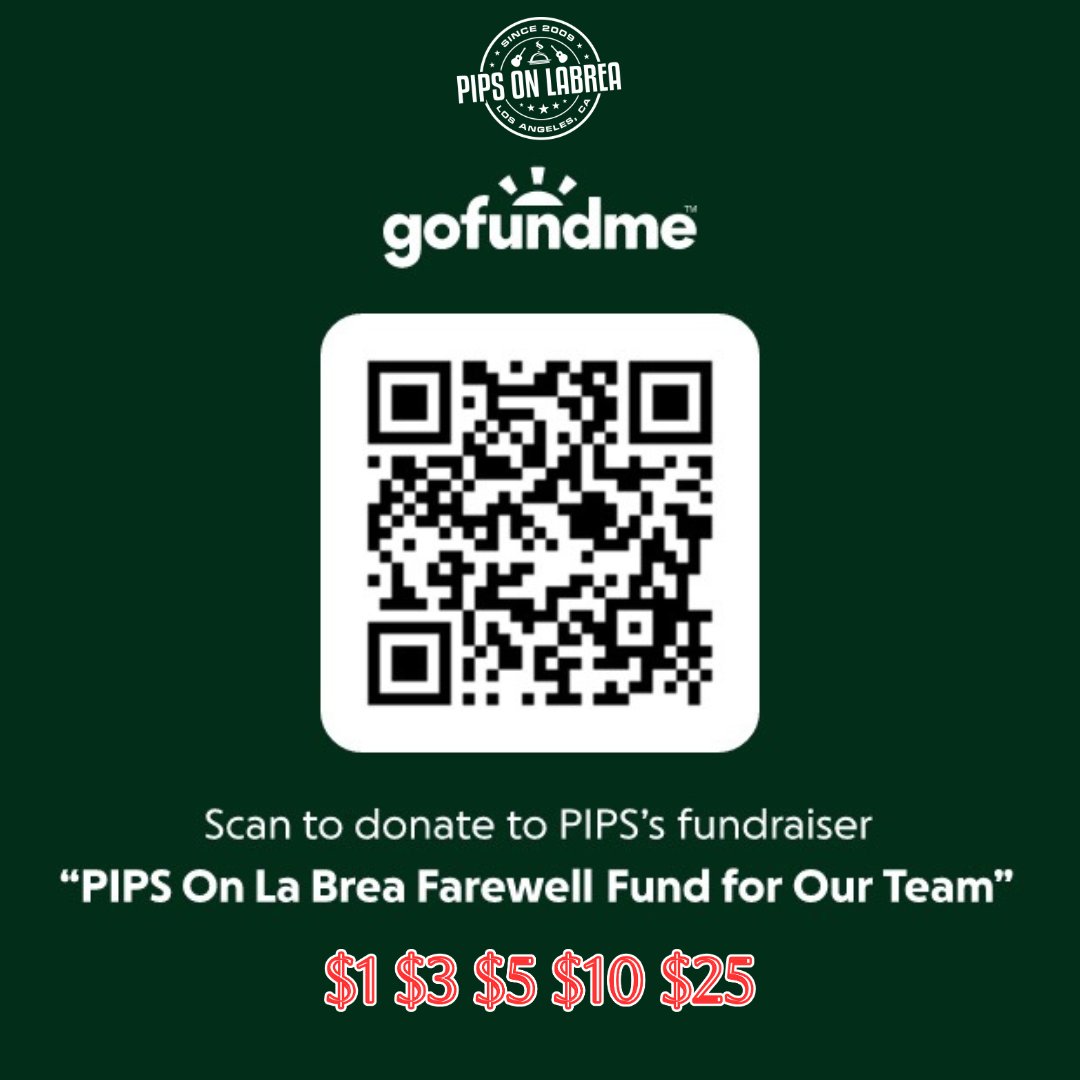 Los Angeles, thank you for 16 unforgettable years.
Pips on La Brea will be closing at the end of February.

Come celebrate with us one more time and show love to our amazing staff. ❤️

$1 • $5 • $10 • $25

gofund.me/446d791bc

Link in bio. ❤️

Derrick Pipkin