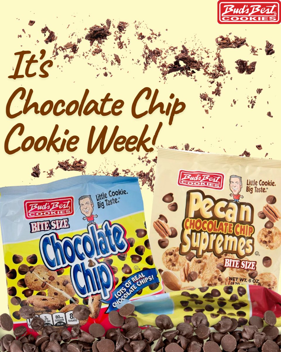 It’s #ChocolateChipCookieWeek 🍫🍪, and we are shining the spotlight on two of our favorites: 
🍪 Chocolate Chip
🌰 Pecan Chocolate Chip Supremes 

Whatever you choose, you will get the Little Cookie Big Taste in every bite! 🤎✨ Which one are you grabbing first? 🍪👇