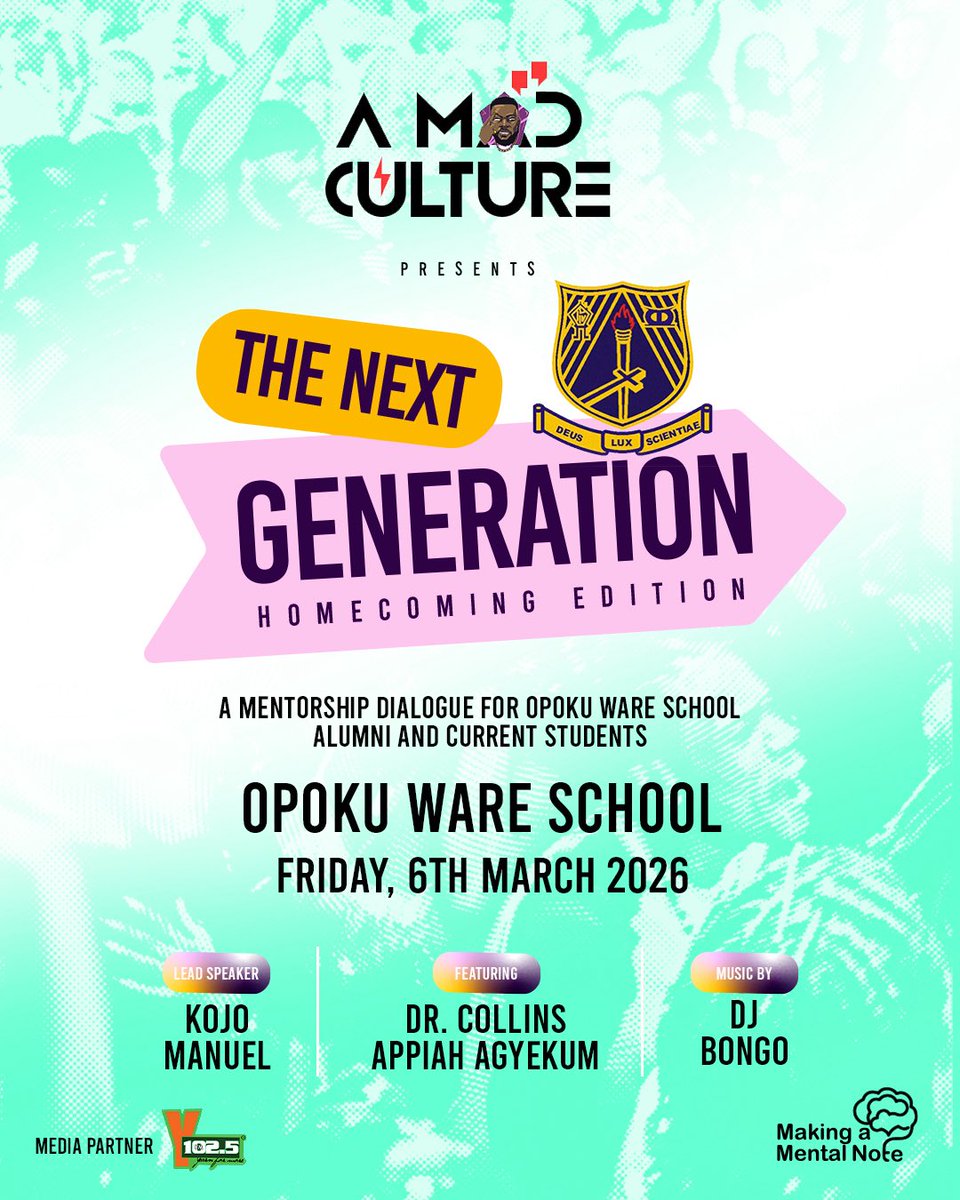The Next Generation Project begins!!
A passion project for students to figure out their next steps in the creative space and also the realities of mental health as a creative.

As an Okatakyie, I’m excited! This Friday, Opoku Ware School has the first dose. See you in Kumasi.