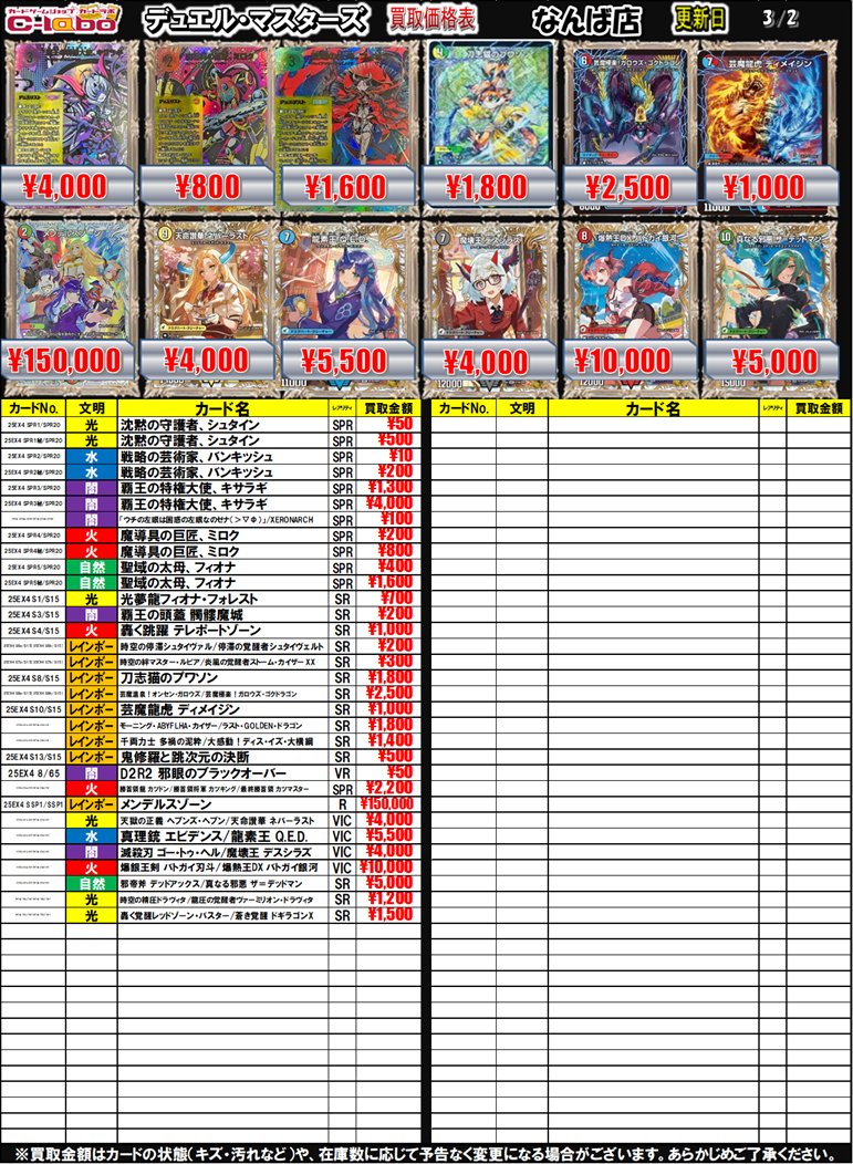 デュエルマスターズ #デュエマ 買取情報】 🔥最新弾買取情報