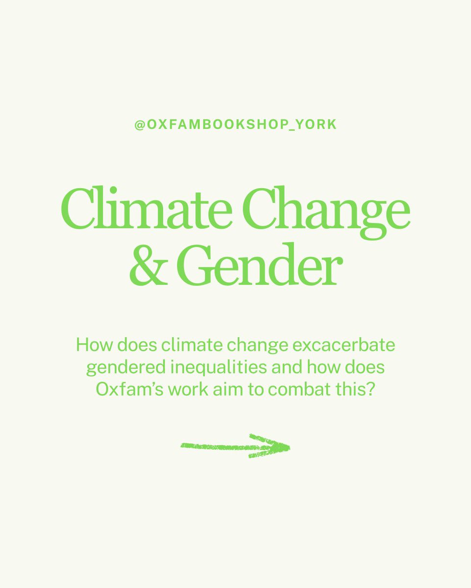 OxfamMicklegate's tweet photo. An overview on the ties between climate change and gender, explaining Oxfam’s work to end inequalities and how you can get involved 🌍🌳☮️ Explore Oxfam’s Unwrapped range in store now 💚

#oxfam #feminism #climatejustice https://t.co/ma7sCDlCsN