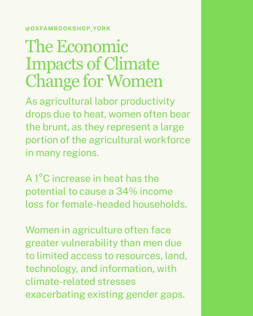 OxfamMicklegate's tweet photo. An overview on the ties between climate change and gender, explaining Oxfam’s work to end inequalities and how you can get involved 🌍🌳☮️ Explore Oxfam’s Unwrapped range in store now 💚

#oxfam #feminism #climatejustice https://t.co/ma7sCDlCsN