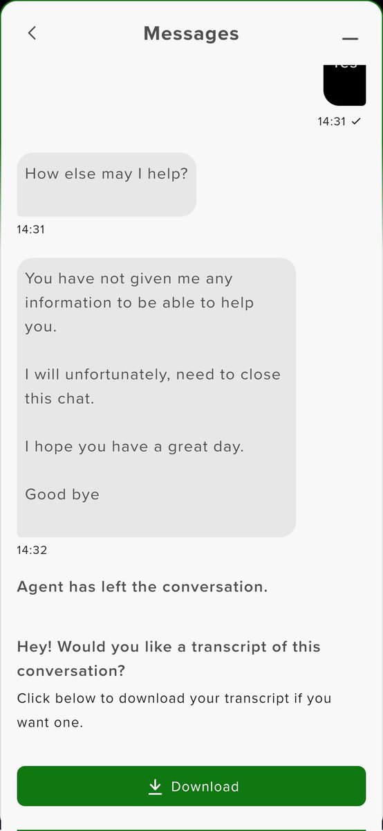 Thandilicious's tweet photo. @Betway_za in a matter of seconds your agent decides I  haven't given him/her any information and leaves the conversation but as you can see from the screenshots I explained what I needed assistance with. 
What kind of customer service is this 😡 https://t.co/v441vhFbcz