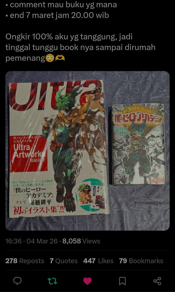 rakasas_'s tweet photo. @tsumaozu Punten mau banget Ultra Artwork, Kak

Tapi kalo rejekinya dapet Ultra Age Final Fanbook juga gapapa hehe

Thank You 🙌 https://t.co/NioKb9Mizy