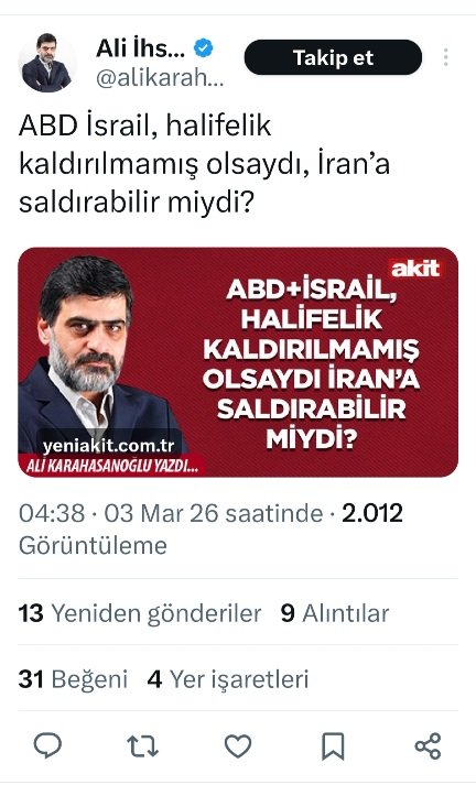 İran senin halifene hiç bir zaman tabi olmadı Akitçi...
Yezid ve sonrasında meşveretle seçilmiş halife yok. Gücü olan saltanatını kurmuş, adını halifelik koymuş.
Halifenin payitahtı İstanbul işgal altındaydı yavrum.
Cehaletin bu kadarı tahsil olmadan olmaz.
