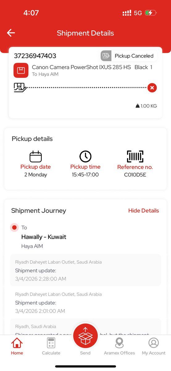 Ghada0me's tweet photo. @Aramex_KSA السلام عليكم ارسلت شحنة لعميل 
وارغب بالغائها والغاء رقم التتبع واسترجاع الشحنة قبل ان توصل للعميل 

العميل يرغب بالالغاء والاسترجاع 
الرجاء الرد والغاء شحنتي وتسليمها لي https://t.co/XP0fiCdBah