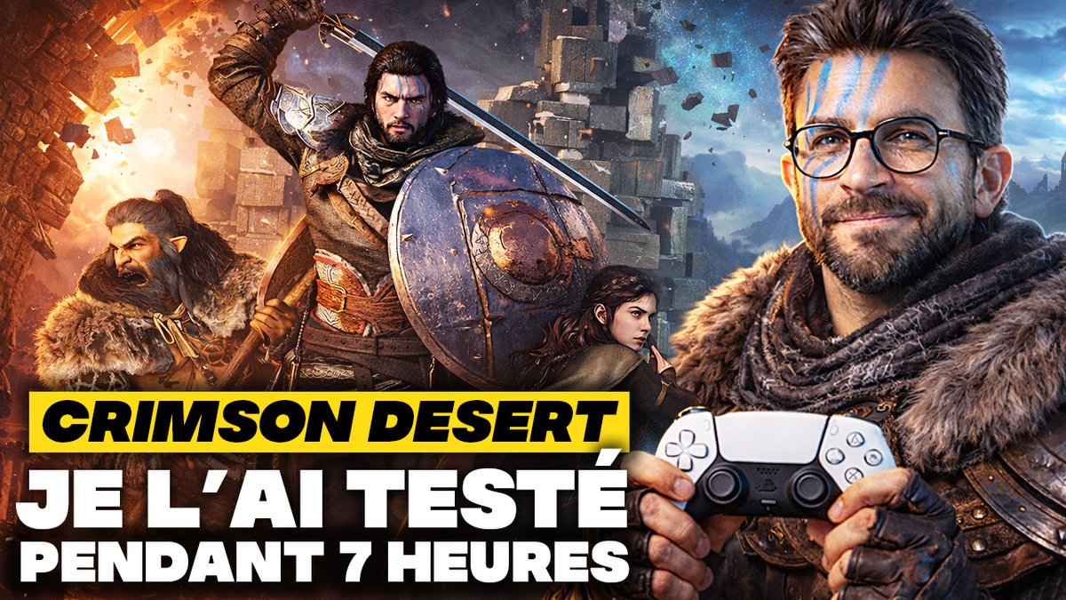 J’ai joué 7h à Crimson Desert en avant-première et j'ai beaucoup de choses à vous dire 🔥

Open world gigantesque, gameplay ambitieux... mais aussi des éléments à corriger d'ici la sortie ! Voici mon analyse avec gameplay en 4K60 capturé par mes soins youtube.com/watch?v=dqv3Hi…