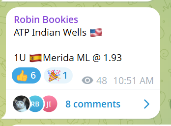 We finding regularly value spots and this is how we make money. 🤑
Previous ones:
Gustavo Heide 1.85 to 1.5 📉
Daniel Merida Aguilar 1.93 to 1.68 📉
Alejandro Tabilo 2.3 to 2.1 📉

Join us, get value bets and our next MAX BET for free. 

#TennisBetting #sportsbettingpicks
