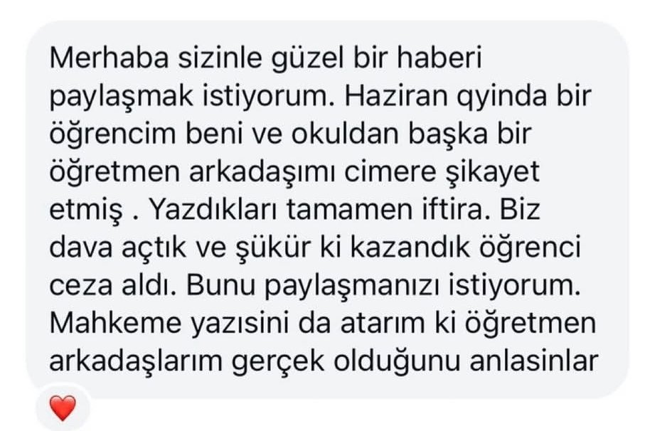 Öğretmene iftira atan öğrenciye 1 yıl 15 gün hapis cezası verildi.

45 bin TL mahkeme masraflarını da ödeyecek.

Pek dillendirilmiyor ama devlet memuruna iftira atmanın bedeli ağır bunu hatırlatmış olalım.