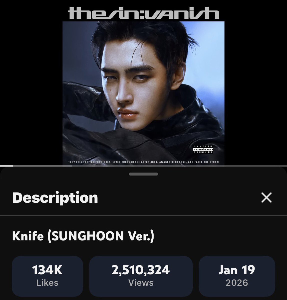 [INFO] #SUNGHOON knife remix surpassed 2.5M streams on Youtube

Still highest streaming remix among All enhypen career remixes surpassing Sweet Venom Seed Remix

#SUNGHOON  #성훈 #박성훈  #ENHYPEN_SUNGHOON   #엔하이픈_성훈  #ENHYPEN  #엔하이픈