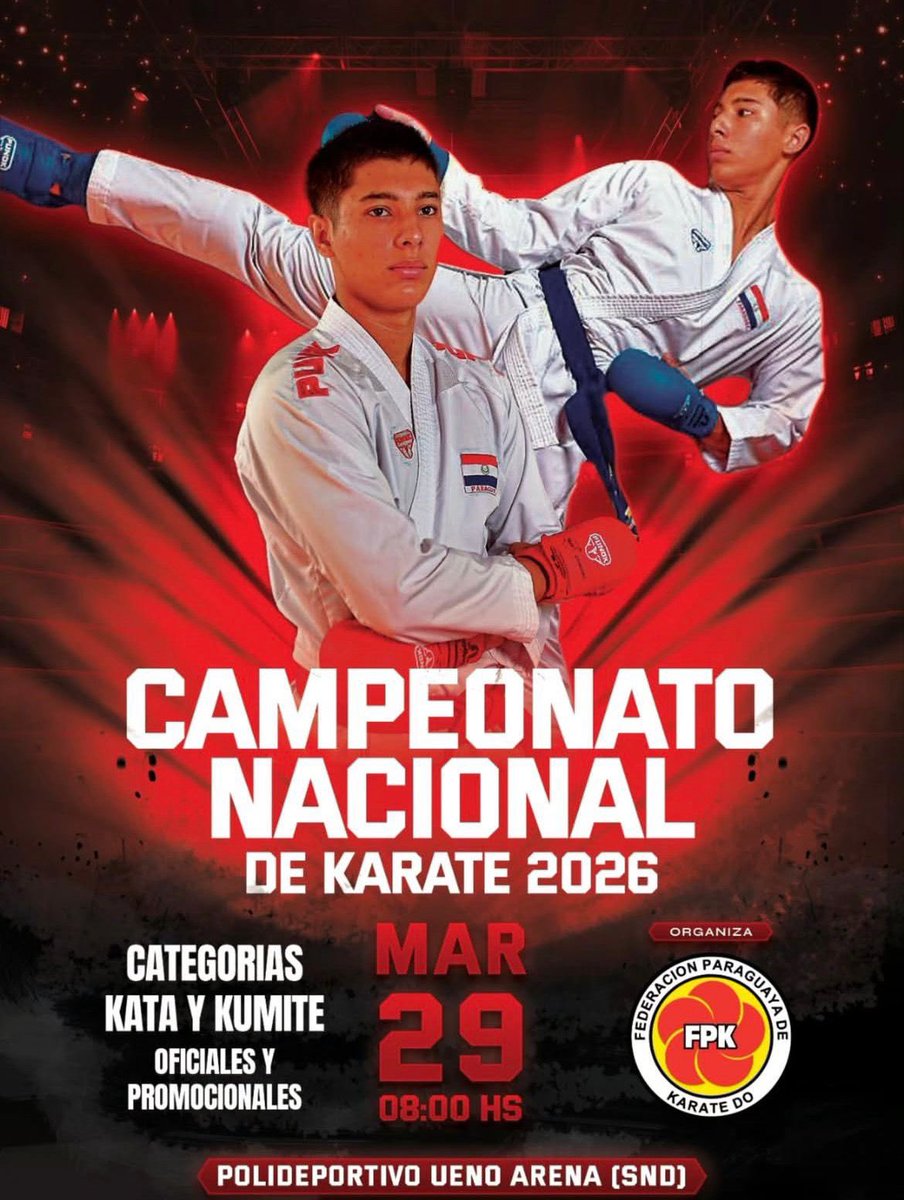 sndpy's tweet image. #Karate🥋 • ¡Llega el Campeonato Nacional de Karate! 🏆

Les esperamos a todos el 29 de marzo, en el #UenoSNDArena para presenciar el mejor nivel de Karate en las categorías Kata y Kumite 💪🏽

⏰8:00 hs.

#ElDeporteNosUne🤝🏼