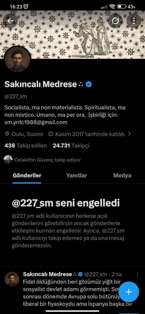 Aahahaha arkadaşlar bu beni niye engellemiş doğru dürüst giriş bile yapmıyorum ne ara görmüşte engellemiş 🤣🤣🤣