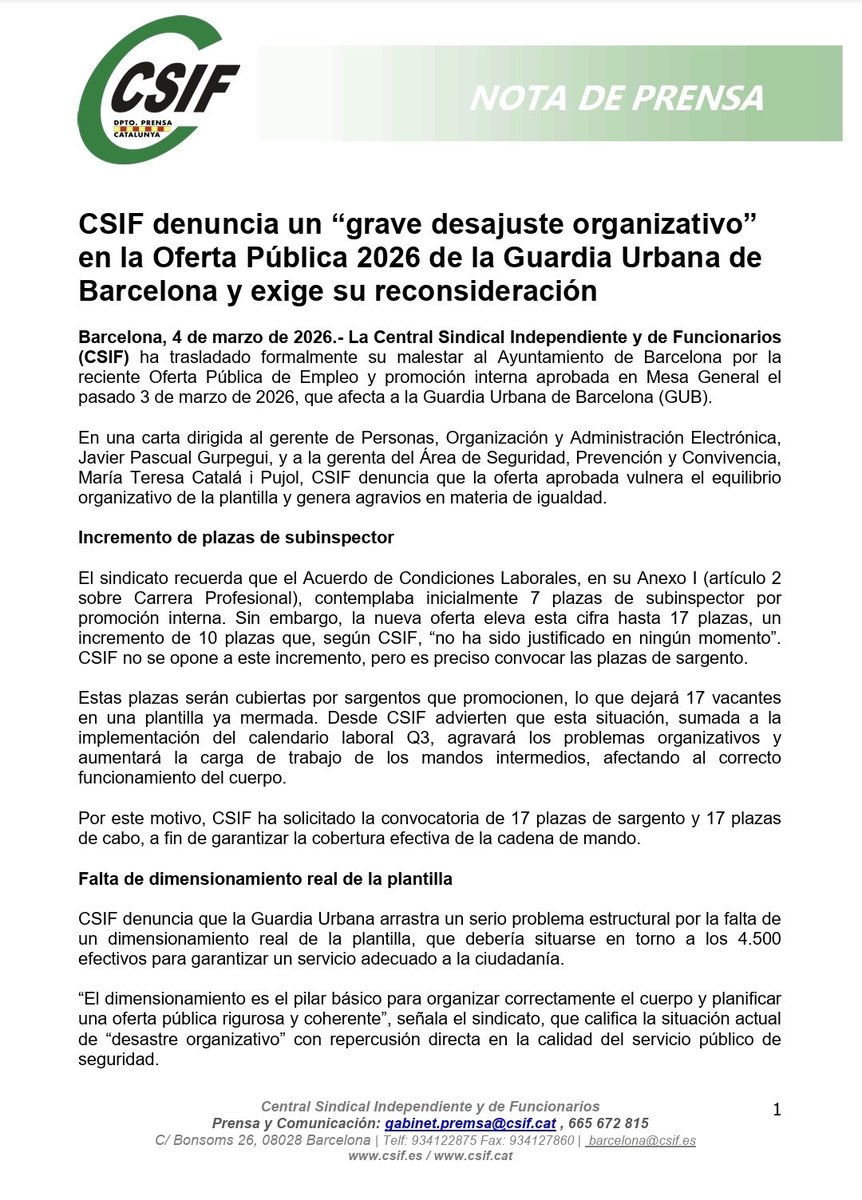 CSIF GUÀRDIA URBANA tweet media