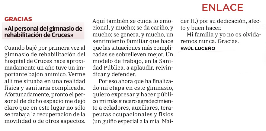 OSIEECruces's tweet photo. Eskerrik asko testigantza hunkigarri honengatik 💙   

Gracias por reconocer el trabajo de nuestros y nuestras profesionales. Zuek zaintzea da gure lana; zuen hitzak, gure indarra.

@osakidetzaEJGV @OsasunEJGV #Euskadiberria
@elcorreo_com https://t.co/O3a6oGVYjJ