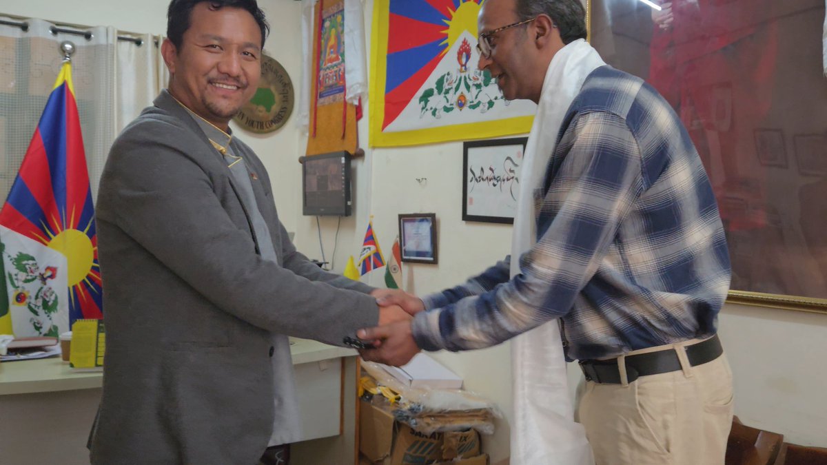 ius1933's tweet photo. Unity in Dharamshala! 🤝 IUS President Wasim Abdullah &amp; GS Talat Feroz met with @TYC President Tsering Chomphel today, our collaboration grows stronger. One struggle, one goal: Justice and glory for our peoples. 🏔️🌙 #FreeTibet #FreeEastTurkistan https://t.co/aOc1169pEg