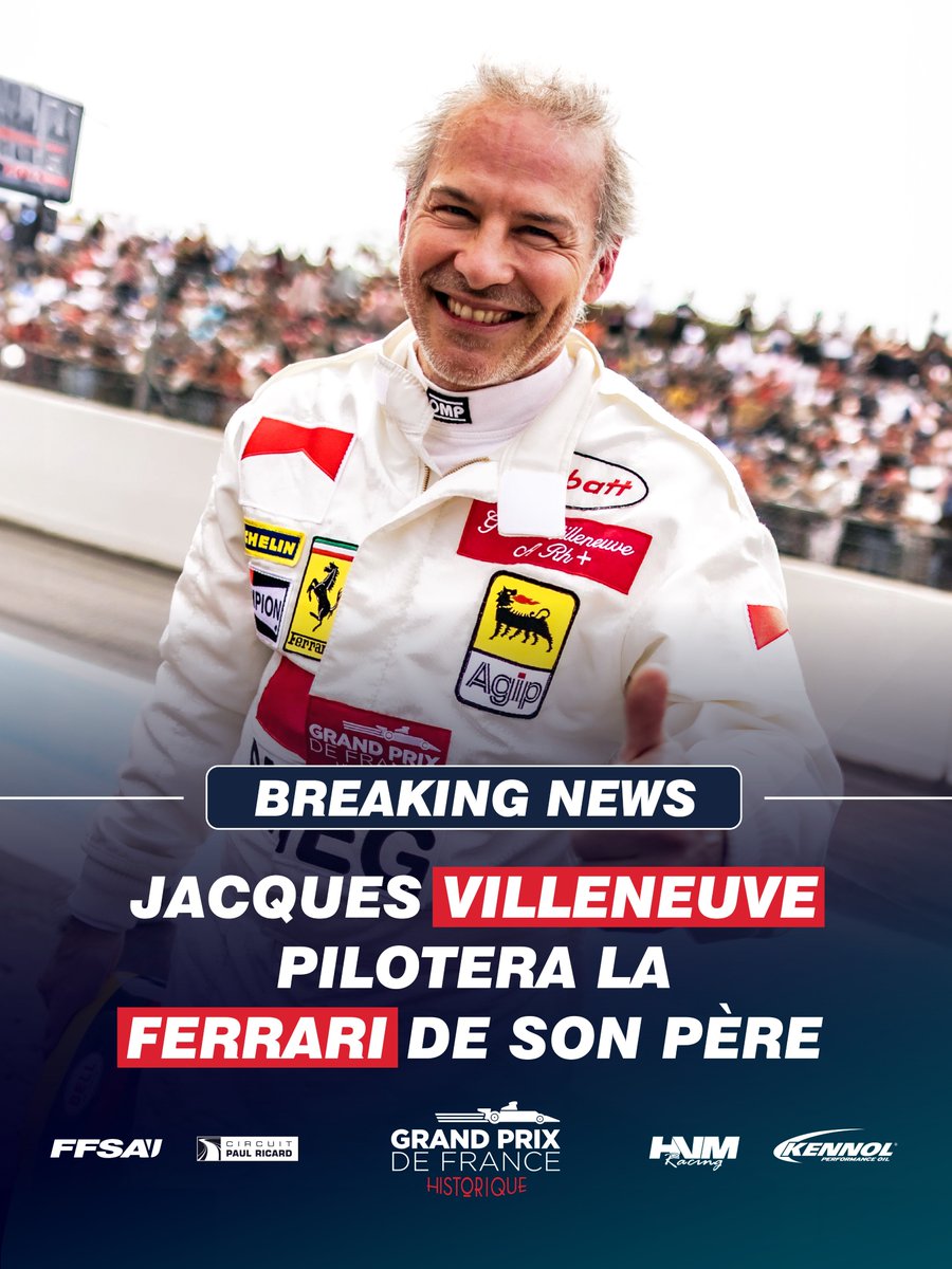 VilleneuveNews's tweet photo. Jacques Villeneuve will once again join the Grand Prix de France Historique behind the wheel of a Gilles Villeneuve Ferrari 312 T5.

Jacques will be out during the "Fast &amp; Famous: Legends on Track" sessions from May 8-10 at the Circuit Paul Ricard. https://t.co/Tvzg9ZpSjk