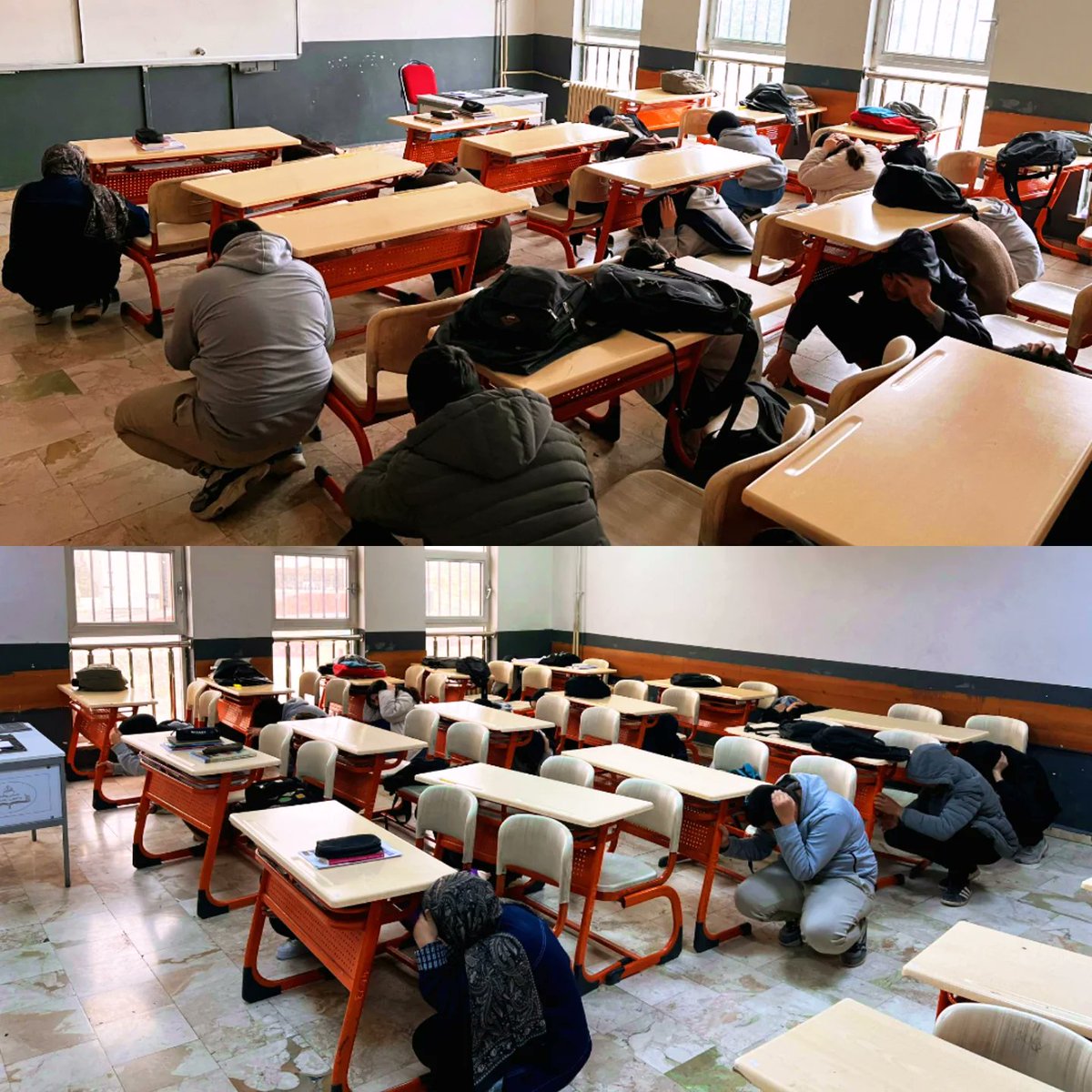 Ülkemizin deprem kuşağında yer aldığı gerçeğini unutmadan, afetlere karşı bilinçli ve hazırlıklı olmanın önemini bir kez daha hatırlıyoruz.
1–7 Mart Deprem Haftası kapsamında; öğrencilerimizde deprem bilinci oluşturmak için okulumuzda  tatbikat yapıldı.