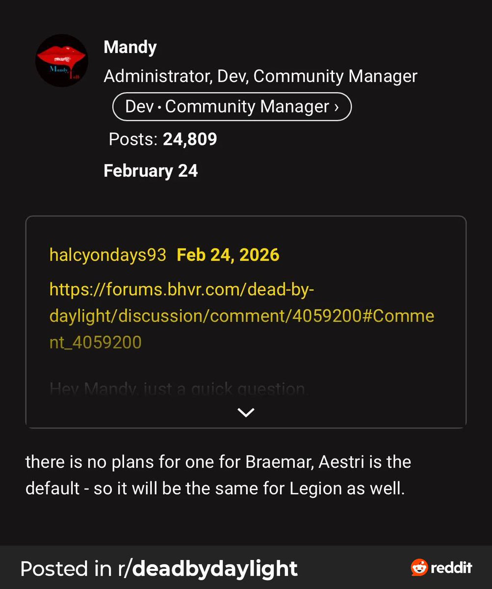 <a href="/DeadbyDaylight/">Dead by Daylight</a> you can’t be serious, he also gets a bloody prestige skin but no badge????????