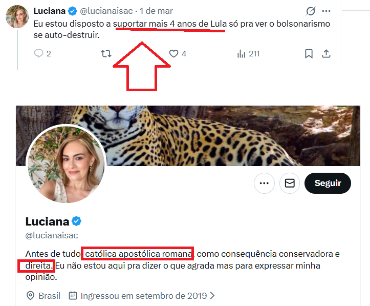 E tem doido por aí... Se diz "catolica apostolica romana" e quer mais 4 anos de um governo que aprova o aborto.
Se diz de "direita" e quer mais 4 anos de PT.