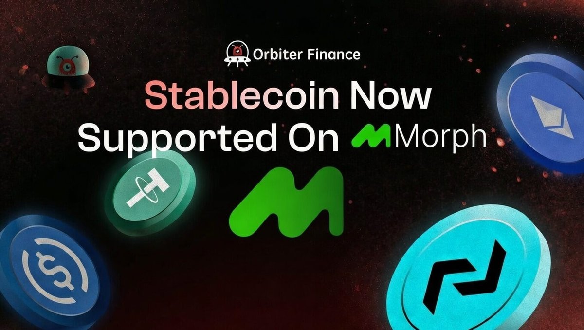 Morph is now live on Orbiter, enabling smooth bridges for $USDT, $USDC, $BGB, and $ETH.

<a href="/MorphNetwork/">Morph</a> powers onchain payments as the dedicated settlement layer. 

Bridge to Morph now: orbiter.finance/trade/Base/Mor…