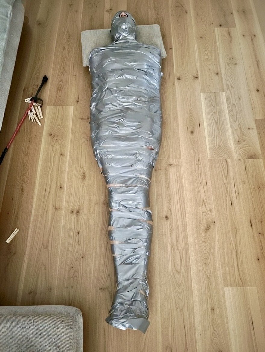 masterdac2's tweet photo. His first time wrapped in tape, definitely not his last 😈 https://t.co/I1aTEn0H9v