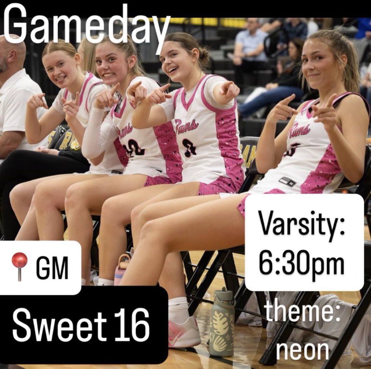 GMHSGBB's tweet photo. 🚨 GAMEDAY 🚨 

Sweet 16 game against Northridge at GMHS @ 6:30 pm!!

See you there…let’s keep dancing!! 💃🏼 

@MatteoBusnardo @GMHSRams @JeffcoAthletics @girlsbballco @hoopstracker https://t.co/UaUc44NetU