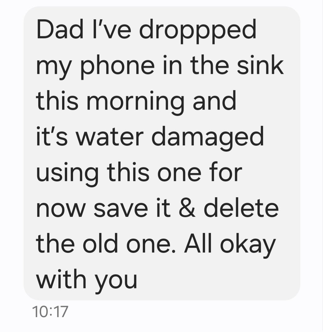 Message this morning supposed to be from my son (I have 2). It offered a new number for me to contact. It's a SCAM of course. My sons haven't called me Dad for years. I'm Al to them - and to everyone else. Scammers are scumbags who prey on the gullible! Total 💩 's
#scammer