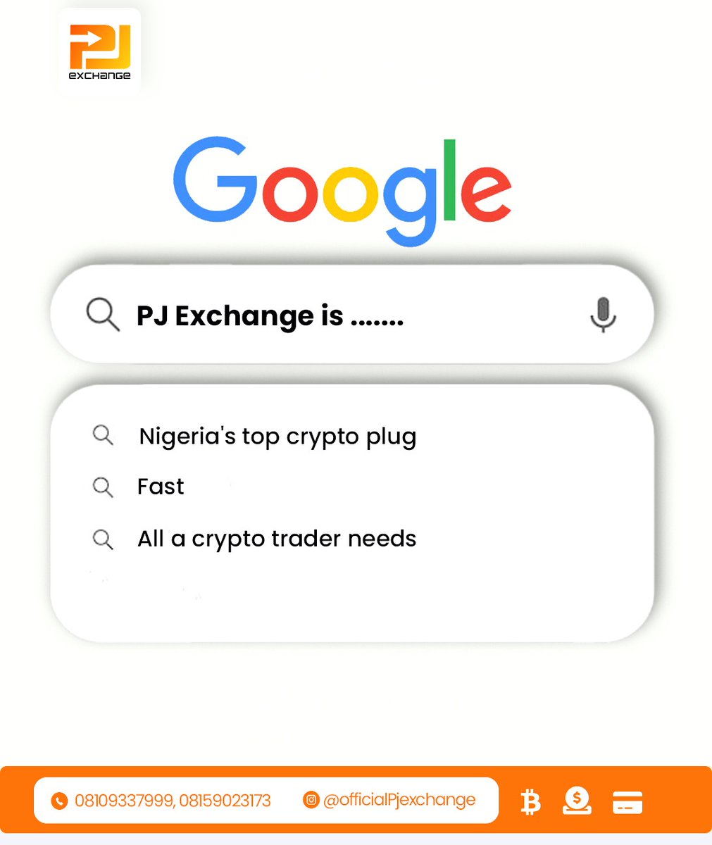 Here's what your search engine says about us!

We tick all the boxes as;

✅ Nigeria's top crypto plug
✅ All a Crypto trader needs
✅ The fastest plug in the game

Click the link in bio to trade now 🤝💸
.
.
.
.
.
.
#officialpjexchange #tradewithpj #cryptotrading