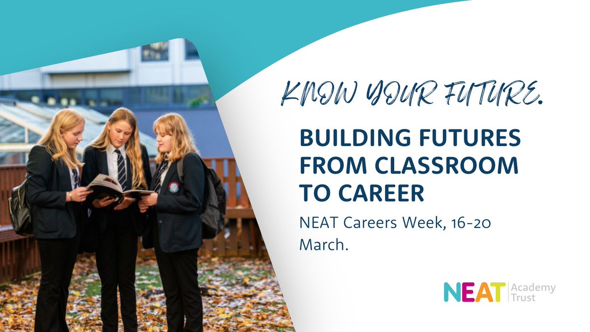 StHildsSchool's tweet photo. ✨📚 Careers education builds ambition when it is consistent and connected to real opportunity.

During NEAT Careers Week, pupils across our schools will meet employers and explore pathways from apprenticeships to university.

Discover more:
https://t.co/ZoWpt1xqSY https://t.co/MzYPFNXqSQ