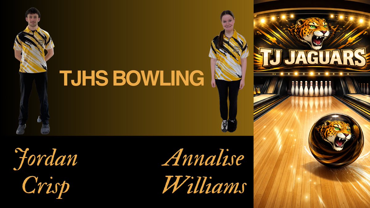 wjhsd's tweet photo. Congrats TJHS Bowlers at the WPIBL Regionals! 🎳
🏆 Jordan Crisp – High Game (279)
🏆 Annalise Williams – High Game (235)
Annalise advances to the WPIBL State Championships at Leisure Lanes on March 13. Good luck! 💙💛 https://t.co/9frk0ODrSQ