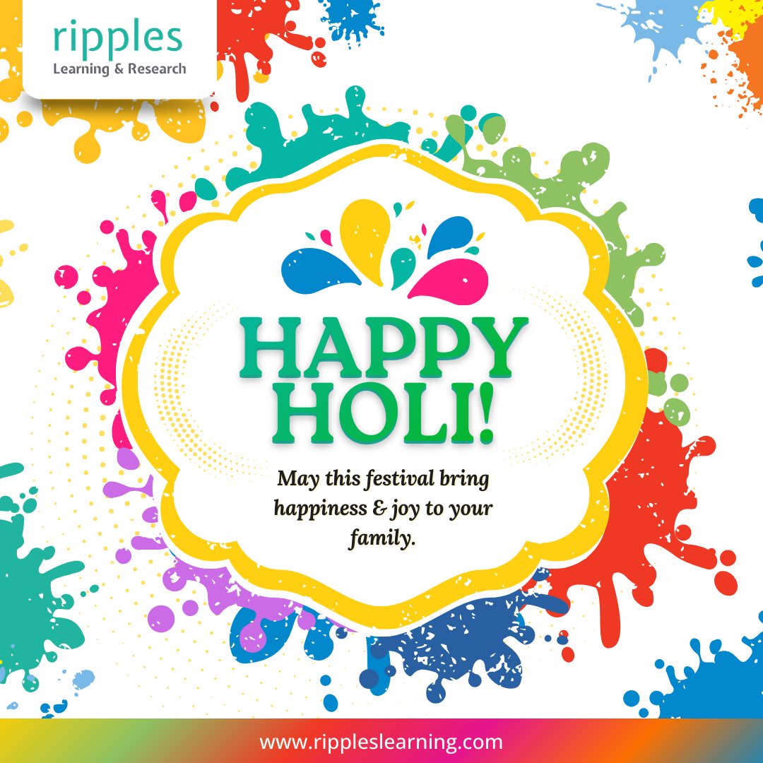 RipplesLearning's tweet photo. Happy Holi!

May this festival bring fresh energy, meaningful connections, and continuous growth in every journey.
#HappyHoli #RipplesLearning https://t.co/HamEl9c0Ed