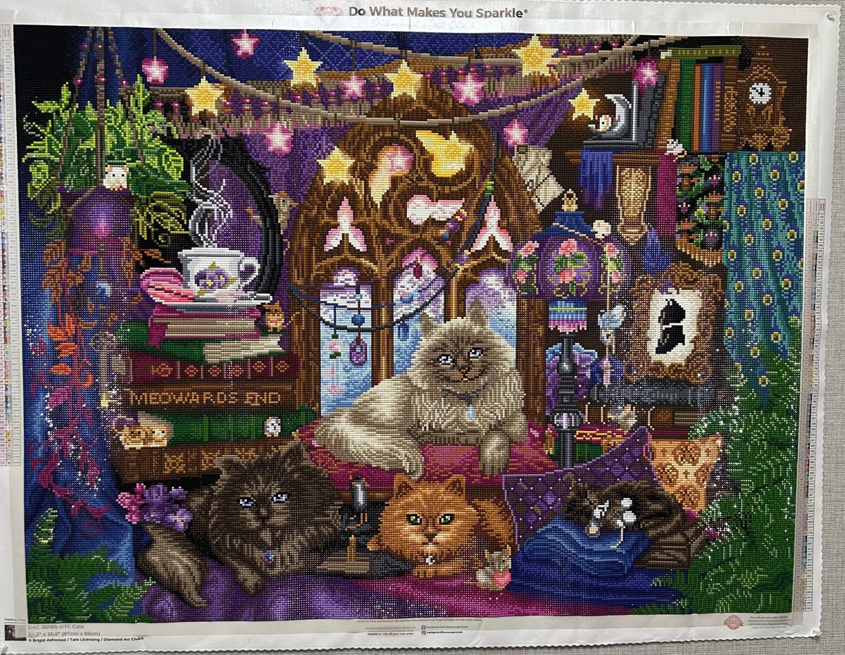 楽しく完成出来ました💎 #ダイヤモンドアート🛍DAC 🖼Cats 📐87cm×65cm