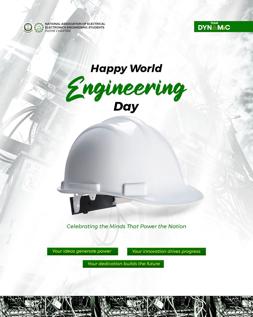 Timzy_thegreat's tweet photo. Today is world Engineering Day.
I am so proud to be a growing Electrical Engineer. https://t.co/o8IwSCDlJ6