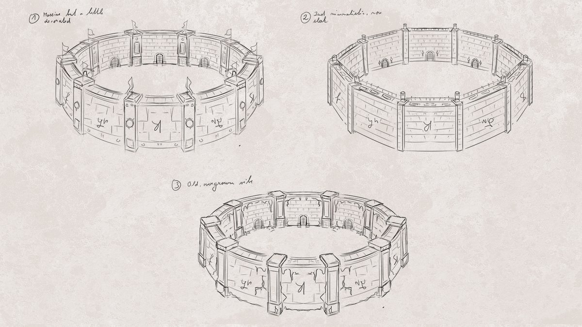 TenebrisTheFox's tweet photo. Just some sketches of an arena for my friend's DnD campaign!

#art #dnd #fantasy #environmentconcept #conceptart #NoAI https://t.co/jjfaOt8AWR