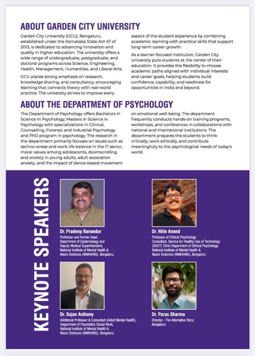 sojan47's tweet photo. Keynote speaker, Topic: Brain, Mind and Consciousness at Garden City University, Bengaluru https://t.co/E931ReizuT