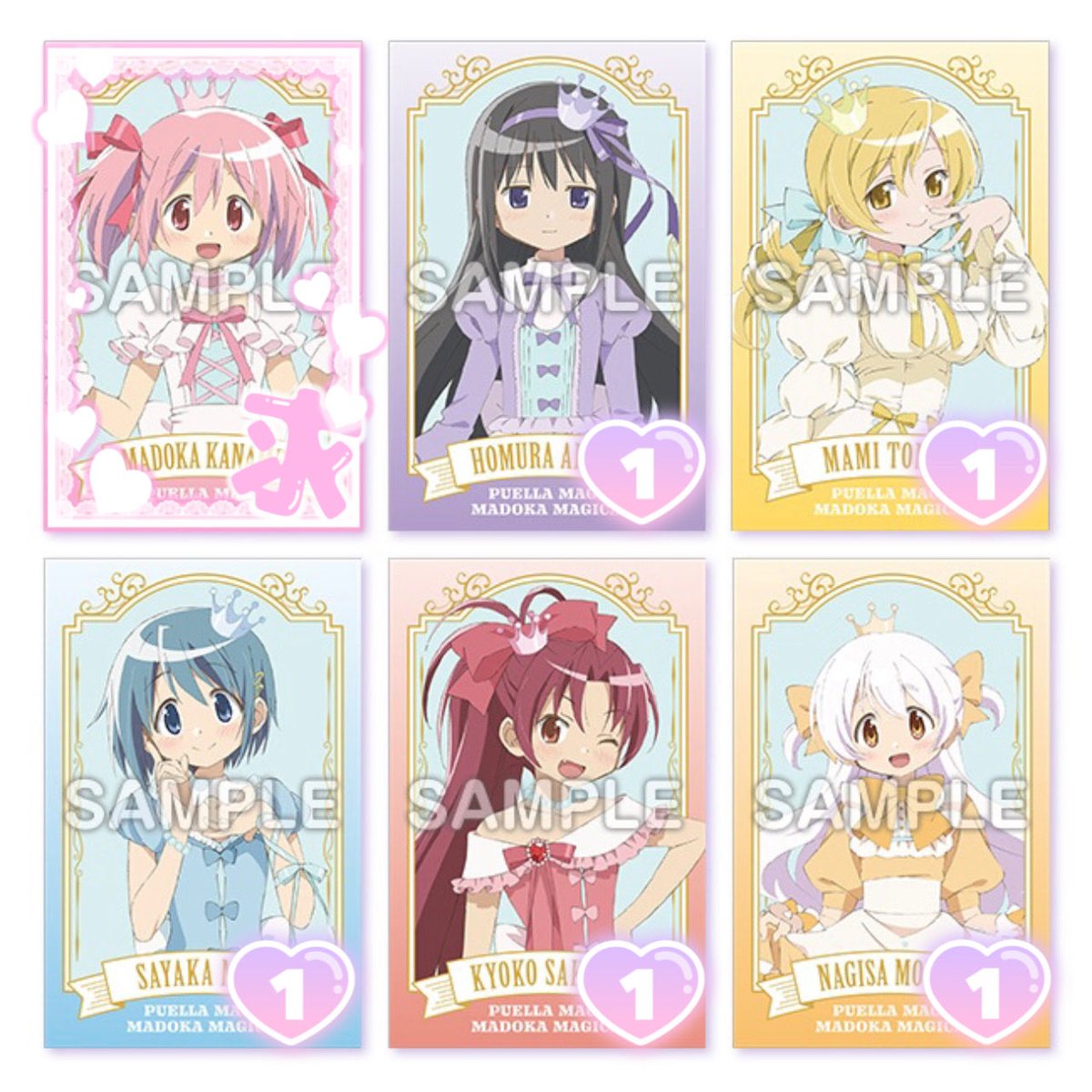 交換・譲渡】まどマギ ローソンコラボ 缶バッジ チェキ風カード 譲