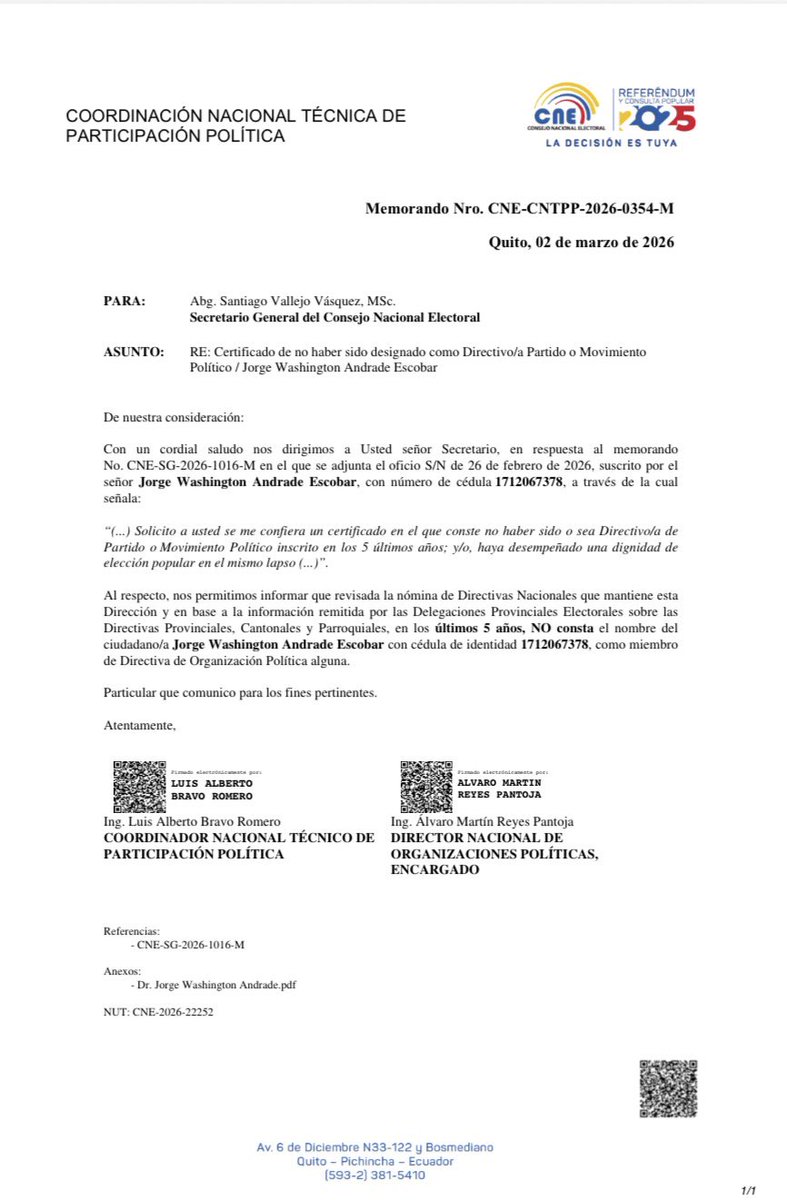 ATAQUES|| Si ya tienen elegido al fiscal general…por qué les preocupa mi postulación? Y empiezan con estos ataques en medios pautados por el gobierno y pagados con nuestros impuestos. 
✍🏼 Por esta vez, les desmiento con los certificados emitidos por el organismo competente CNE