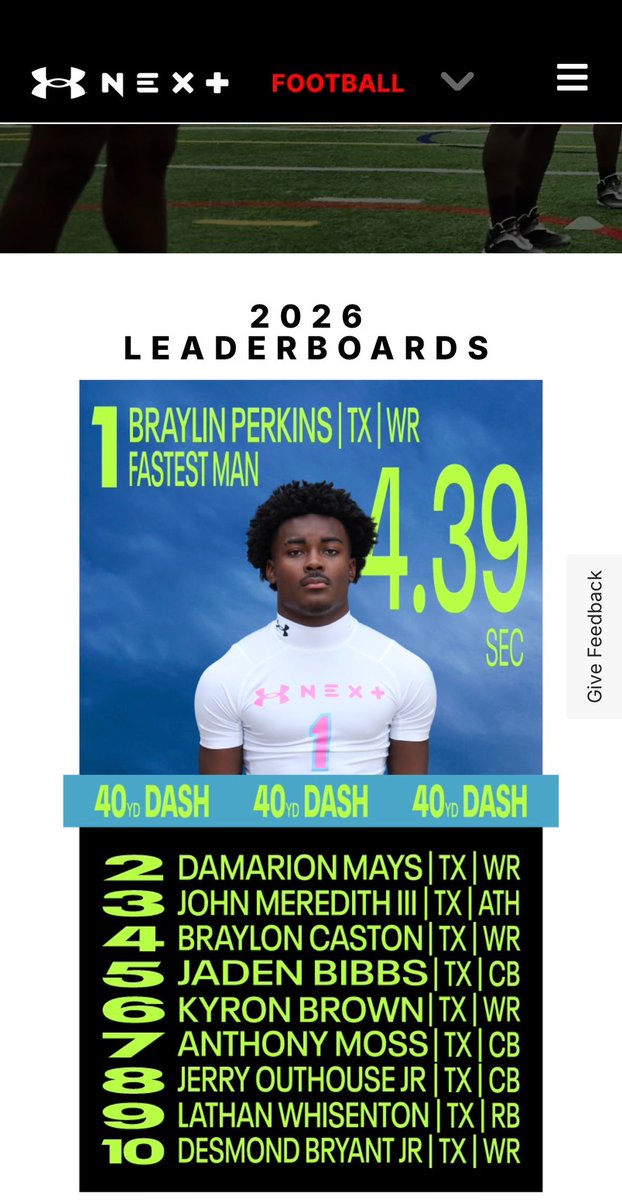 A Blessing Nobody but God #1 I’m forever grateful 🙏🏾 only up from here #Top 40yd dash….4.39 <a href="/KoachMak/">Corey McDonald M.S Ed.</a> <a href="/UANextFootball/">All-America Game</a> <a href="/CoachShavers/">Marcus Shavers</a> <a href="/PridgettWayne/">Wayne Pridgett ll</a>