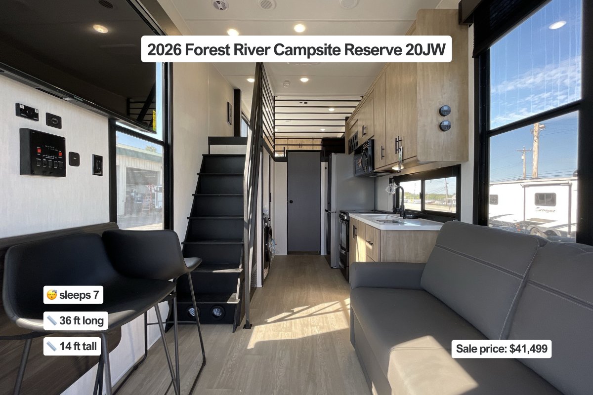 RVsDotCom_'s tweet photo. Where's our next destination 🤔

Used 2025 Jayco Jay Flight Bungalow 40DLFT
New 2026 Forest River Timberwolf 39AL
Used 2023 Keystone Retreat 39RDEN
New 2026 Forest River Campsite Reserve 20JW https://t.co/5LG67n0y1f