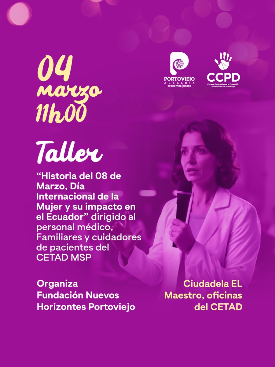 ccpdportov's tweet photo. Hoy iniciamos una agenda especial de actividades en conmemoración del Día Internacional de la Mujer.
Del 4 al 13 de marzo, viviremos espacios de encuentro, reflexión y reconocimiento para celebrar la fuerza, el liderazgo y el valioso aporte de las mujeres en nuestra sociedad. https://t.co/Z0wV6StBo4