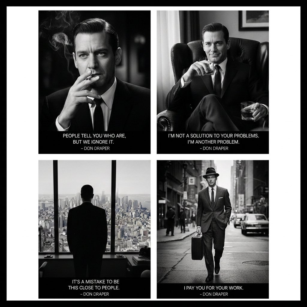 hedy_yin's tweet photo. Classics never go out of style. 🥃

Which Draper-ism is your personal favorite?
#MadMen #Advertising #Aesthetic https://t.co/t6PH0Iz7iG