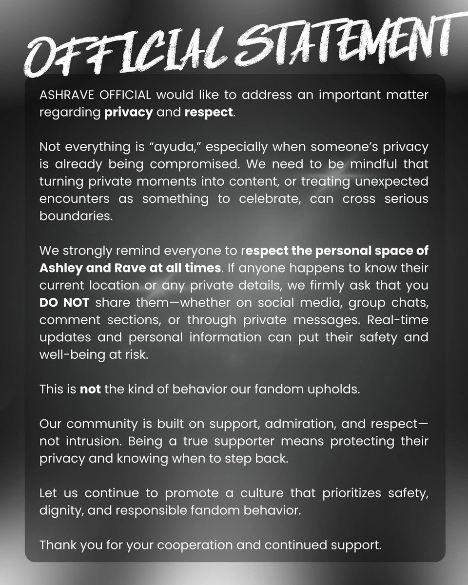 𝐎𝐅𝐅𝐈𝐂𝐈𝐀𝐋 𝐒𝐓𝐀𝐓𝐄𝐌𝐄𝐍𝐓

With love,
AROFC.