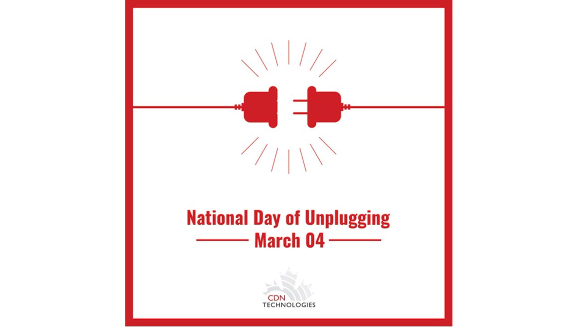 CDNTechnologies's tweet photo. Happy National Unplugging Day! 🌿✨ Can you imagine a day without screens? What would you do?

#NationalUnpluggingDay #DigitalDetox #UnplugToReconnect https://t.co/POA3wFlfgx