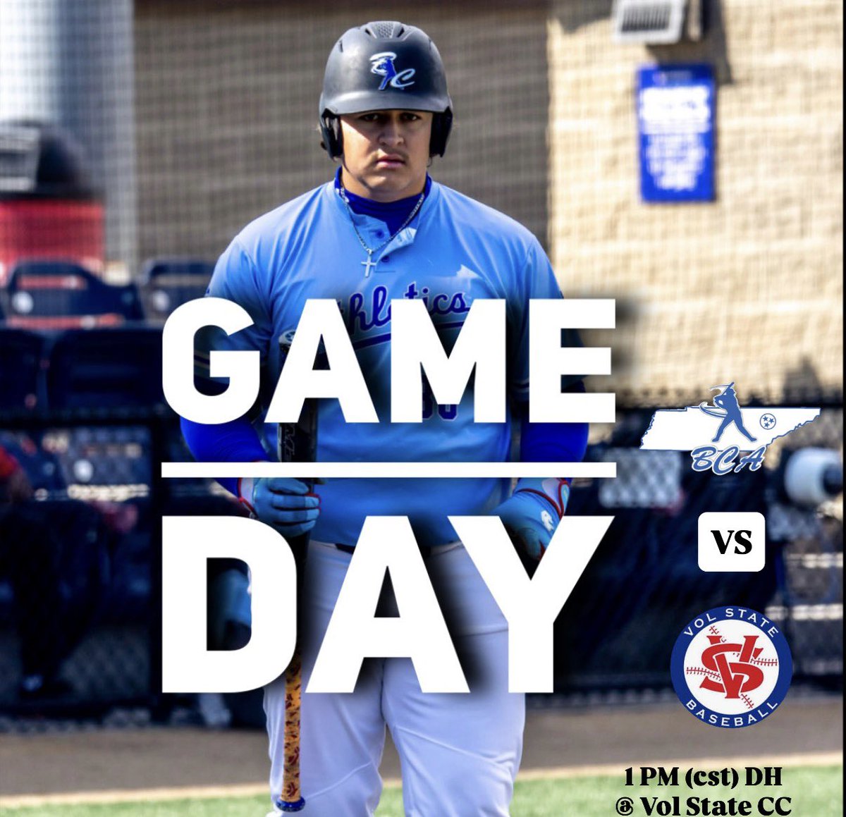 BCApostgrad's tweet photo. 🚨GAMEDAY🚨 Back at it 💪
🆚 @ Vol State CC
⏱️ 1pm (cst) DH
#BCAbaseball | #PostGrad | #Gapyear https://t.co/V7d1rSM1WP