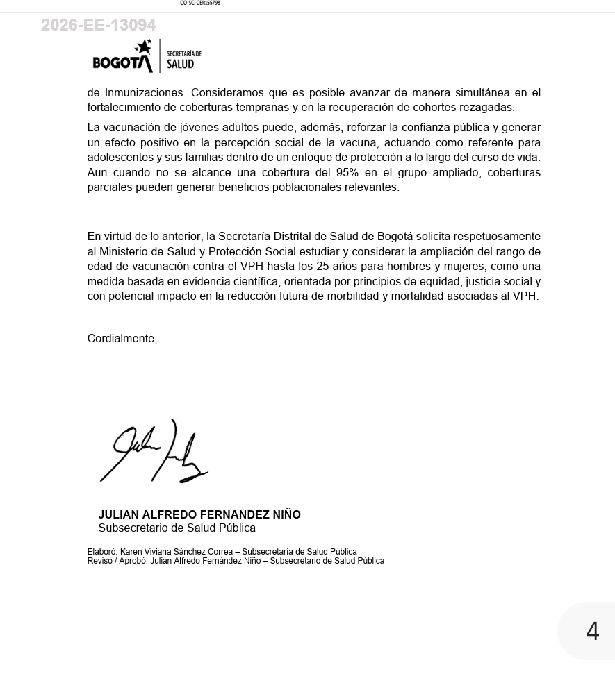JFernandeznino's tweet photo. En el marco del día de concienciación sobre el VPH, la Secretaría Distrital de Salud reitera esta solicitud hecha al @MinSaludCol, para ampliar inclusión hasta 25 años de esta vacuna 

La ampliación está sustentada en evidencia científica y reduciría inequidades históricas https://t.co/vpM5vqgrDZ