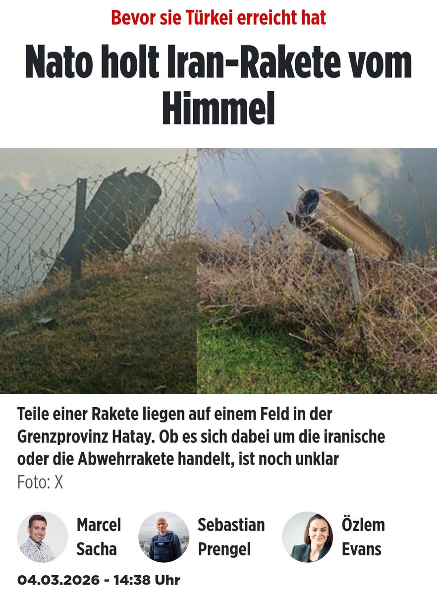 Vermutlich versehentlich war eine iranische Rakete auf dem Weg in den türkischen Luftraum und wurde von der NATO abgefangen, bevor sie in diesen eintreten konnte.

Faszinierend, wie ausgerechnet der iranfreundliche, antiwestliche Hardliner Erdoğan von der Mitgliedschaft seines