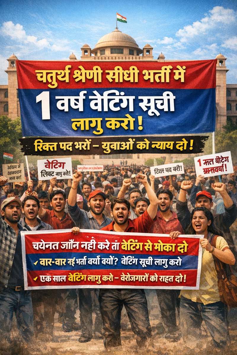 राजस्थान की एक ही पुकार #4th_grade_में_भी_1साल_तक_वेटिंग_जारी_हो <a href="/alokrajRSSB/">Alok Raj</a> <a href="/BhajanlalBjp/">Bhajanlal Sharma</a> <a href="/educationnagari/">Education Nagari</a> <a href="/HANUMANKISAN/">HANUMAN KISAN</a> <a href="/MDVlogs_News/">Murli Dhar Sharma</a> <a href="/PappanShar64172/">Pappan Sharma</a> <a href="/ravibihari57/">Mukut bihari</a> <a href="/JATbera1/">Bhera ram</a> <a href="/vinodmittal9/">VINOD MITTAL</a>