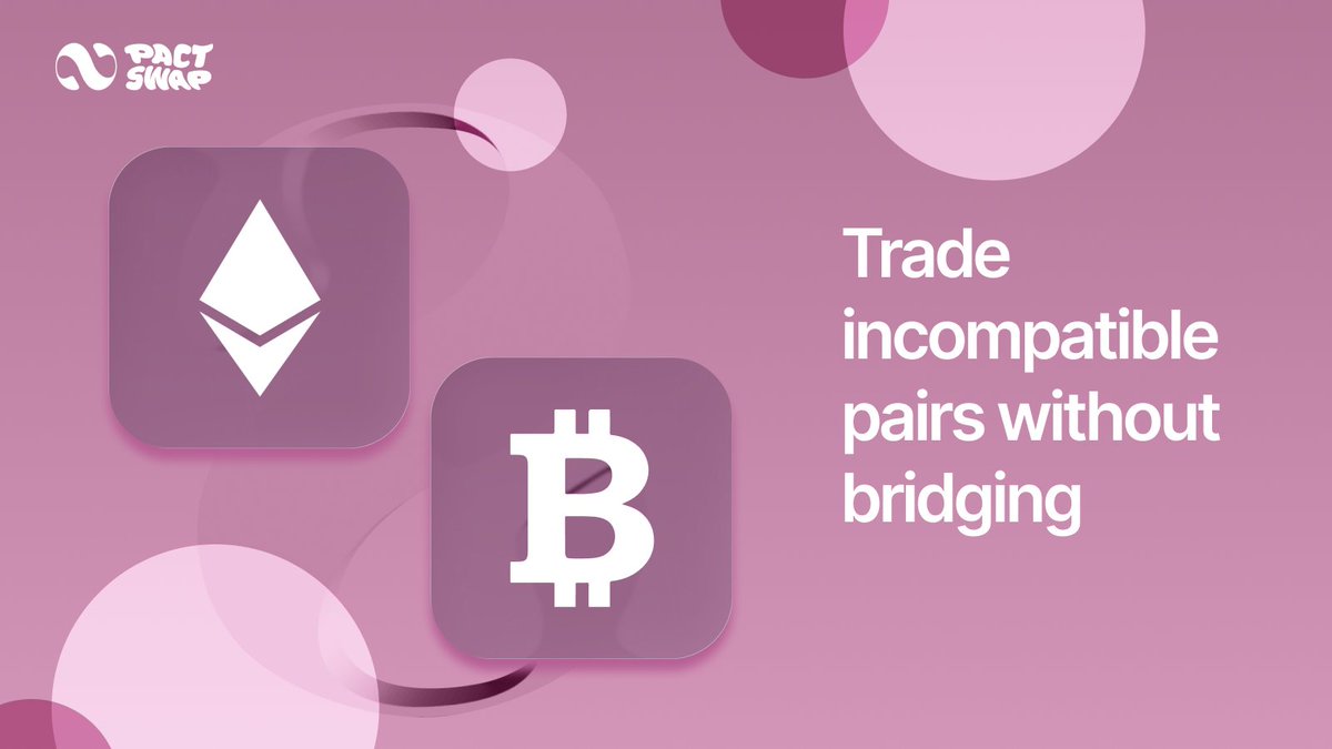 Don’t give up your info to a centralized party just for convenience. There’s a better way.

Pact Swap delivers CEX-level speed and execution while staying truly decentralized.

Swap $BTC / $ETH or any other supported pair, totally bridgeless.