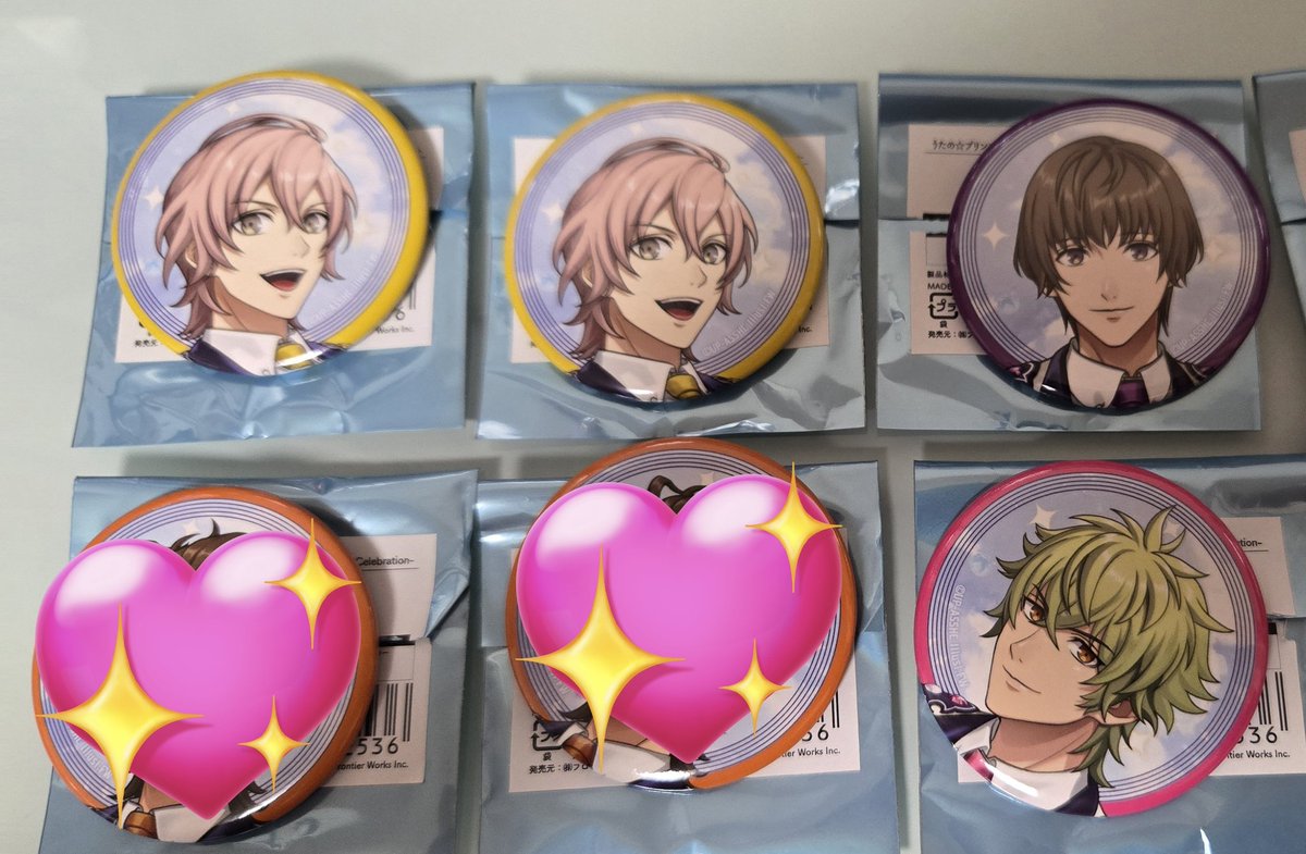 交換買取】うたプリ ASSHC RAGING 缶バッジ 譲 ナギ、瑛二、大和 求 瑛